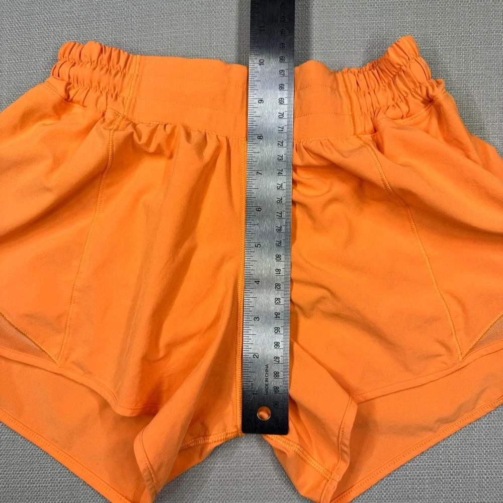 Lululemon Hotty Hot High-Rise Lined Short 4 inch Orange Womens Size 4 LW7AVGT